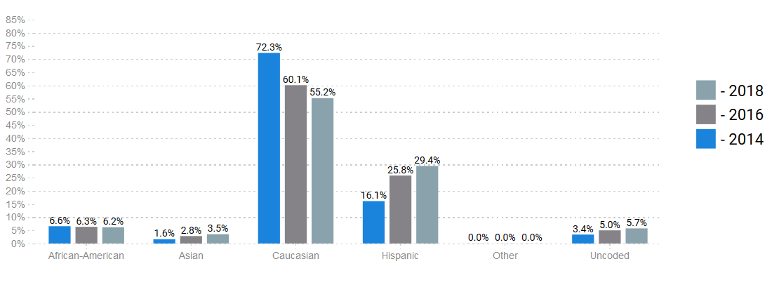 Texas First Time Vote Share by Race 